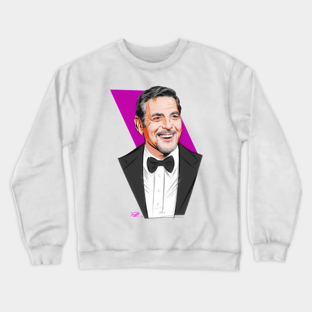 George Clooney - An illustration by Paul Cemmick Crewneck Sweatshirt by PLAYDIGITAL2020